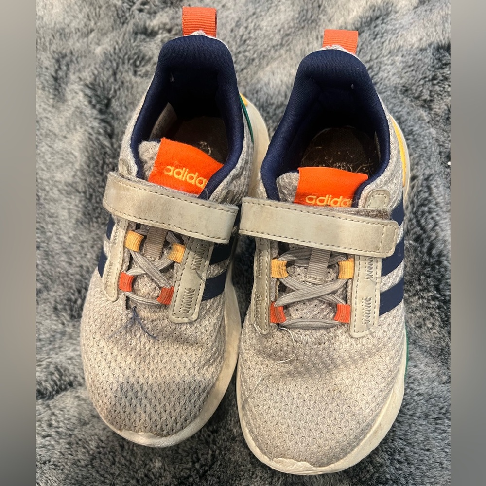 Adidas Kids Sneakers in Gray with Orange and Blue